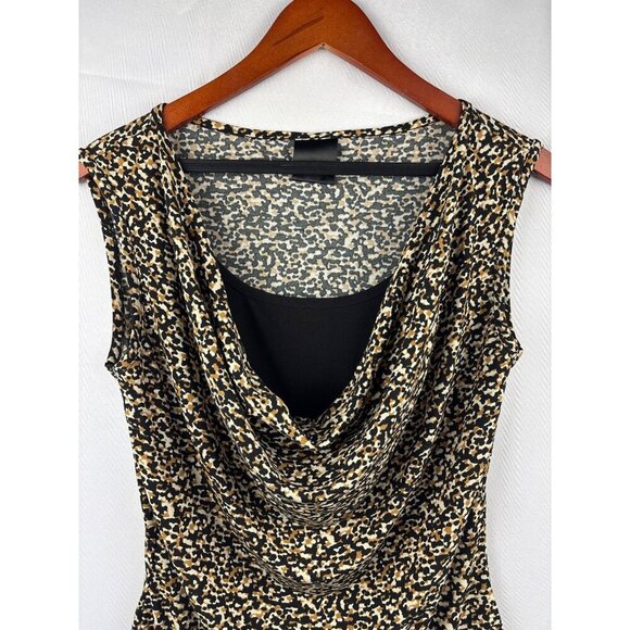 J.T.B. Sleeveless Cowl Neck Top Small Leopard Print - Picture 1 of 4